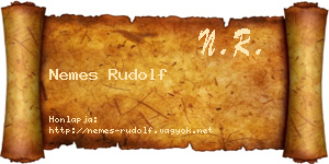 Nemes Rudolf névjegykártya